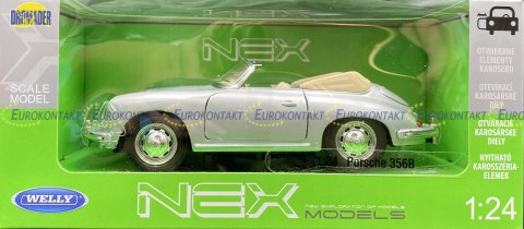 PORSCHE 356B cabrio silver 29390 model WELLY 1:24 PORSCHE 356B cabrio silver 29390 model WELLY 1:24