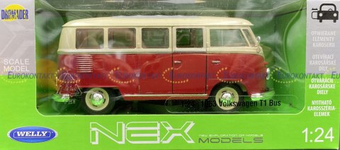 VW Volkswagen T1 1963 red white model WELLY 1:24 VW Volkswagen T1 1963 red white model WELLY 1:24