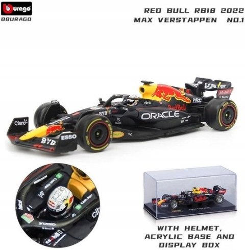 RB18 F1 RedBull 2022 Verstappen KASK BBurago 1:43 RB18 F1 RedBull 2022 Verstappen KASK BBurago 1:43