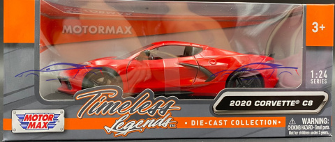 Chevrolet Corvette C8 2020 red 1:24 Motormax 79360 Chevrolet Corvette C8 2020 red 1:24 Motormax 79360