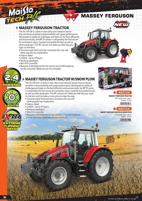 Ciągnik zdal. sterowany MASSEY FERGUSON R/C Maisto Ciągnik zdal. sterowany MASSEY FERGUSON R/C Maisto