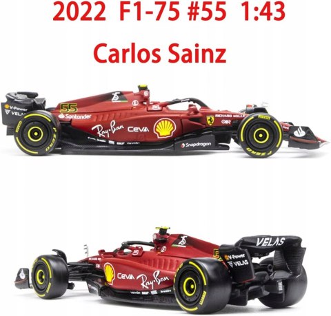 F1 FERRARI F1-75 2022 C. Sainz #55 BBurago 1:43 F1 FERRARI F1-75 2022 C. Sainz #55 BBurago 1:43