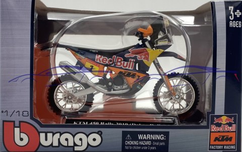 KTM 450 Rally Red Bull - Dakar 2019 1:18 Bburago KTM 450 Rally Red Bull - Dakar 2019 1:18 Bburago