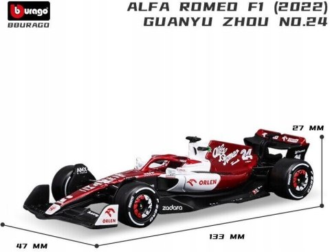ALFA ROMEO C42 F1 2022 Guanyu Zhou 24 BBurago 1:43 ALFA ROMEO C42 F1 2022 Guanyu Zhou 24 BBurago 1:43