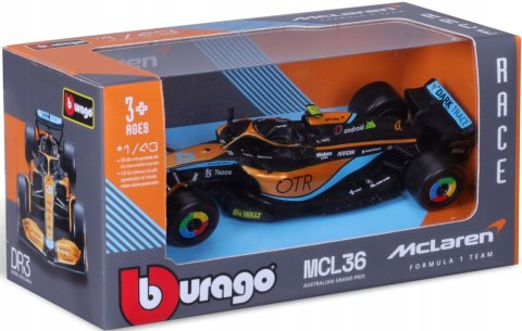 McLaren MCL36 F1 2022 Lando Norris #4 BBurago 1:43 McLaren MCL36 F1 2022 Lando Norris #4 BBurago 1:43