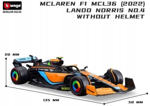 McLaren MCL36 F1 2022 Lando Norris #4 BBurago 1:43 McLaren MCL36 F1 2022 Lando Norris #4 BBurago 1:43