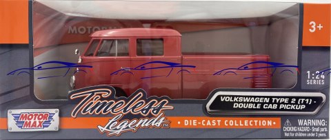 VW Type 2 T1 Double Cab Pickup 1:24 Motormax 79343 VW Type 2 T1 Double Cab Pickup 1:24 Motormax 79343