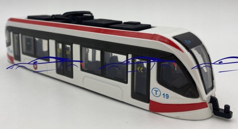 TRAMWAJ metalowy 20cm BBurago 32105 red TRAMWAJ metalowy 20cm BBurago 32105 red