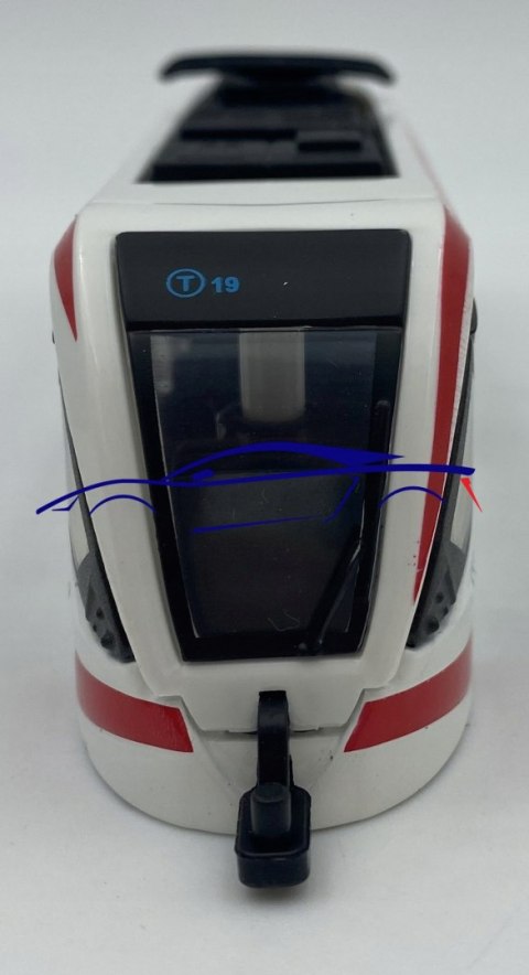 TRAMWAJ metalowy 20cm BBurago 32105 red TRAMWAJ metalowy 20cm BBurago 32105 red