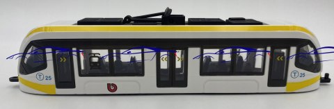 TRAMWAJ metalowy 20cm BBurago 32105 yellow TRAMWAJ metalowy 20cm BBurago 32105 yellow