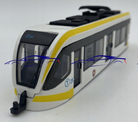 TRAMWAJ metalowy 20cm BBurago 32105 yellow TRAMWAJ metalowy 20cm BBurago 32105 yellow