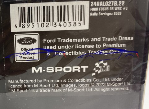 Ford Focus RS Hirvonen Sardynia 09 model IXO 1:24 Ford Focus RS Hirvonen Sardynia 09 model IXO 1:24
