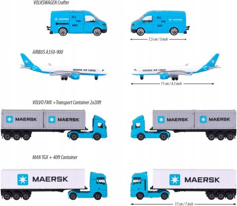 MAERSK MAN TGX Majorette Logistic METAL kontener 40ft MAERSK MAN TGX Majorette Logistic METAL kontener 40ft