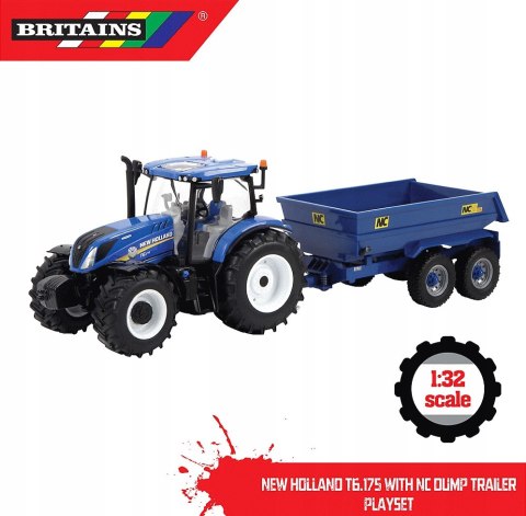 NEW HOLLAND T6 + przyczepa NC 1:32 Britains 43268 NEW HOLLAND T6 + przyczepa NC 1:32 Britains 43268