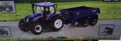 NEW HOLLAND T6 + przyczepa NC 1:32 Britains 43268 NEW HOLLAND T6 + przyczepa NC 1:32 Britains 43268
