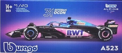 F1 BWT Alpine A523 #31 E.Ocon KASK BBurago 1:43 F1 BWT Alpine A523 #31 E.Ocon KASK BBurago 1:43