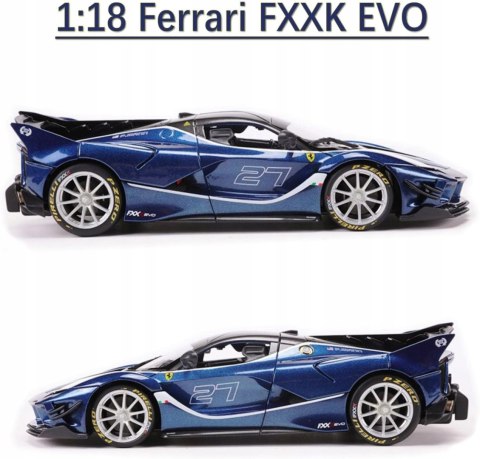 FERRARI FXX-K EVO #27 model 1:18 Bburago 16012 blue FERRARI FXX-K EVO #27 model 1:18 Bburago 16012 blue