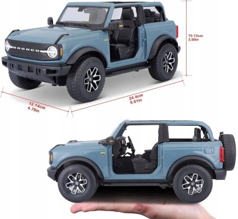FORD Bronco BADLANDS 2021 1:18 model Maisto 31457 blue FORD Bronco BADLANDS 2021 1:18 model Maisto 31457 blue
