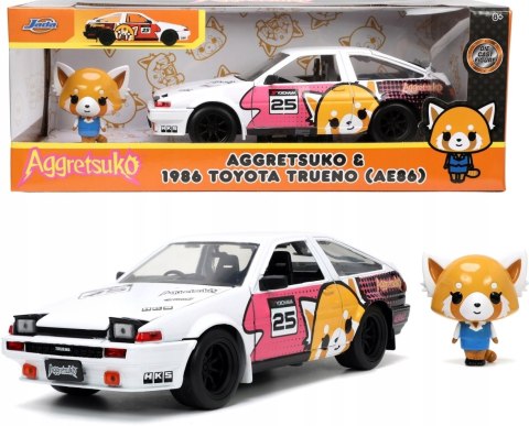 TOYOTA Trueno 1986 + figurka Aggretsuko JADA 1:24 TOYOTA Trueno 1986 + figurka Aggretsuko JADA 1:24