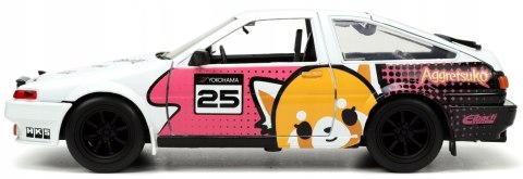 TOYOTA Trueno 1986 + figurka Aggretsuko JADA 1:24 TOYOTA Trueno 1986 + figurka Aggretsuko JADA 1:24