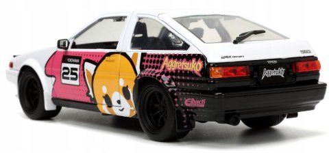 TOYOTA Trueno 1986 + figurka Aggretsuko JADA 1:24 TOYOTA Trueno 1986 + figurka Aggretsuko JADA 1:24