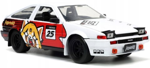 TOYOTA Trueno 1986 + figurka Aggretsuko JADA 1:24 TOYOTA Trueno 1986 + figurka Aggretsuko JADA 1:24