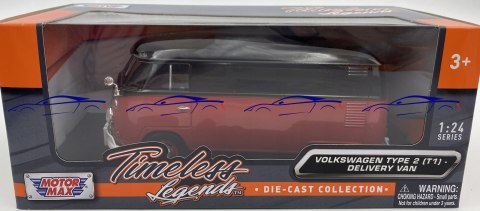 VW Type 2 T1 Delivery Van 1:24 Motormax 79342 black/red VW Type 2 T1 Delivery Van 1:24 Motormax 79342 black/red