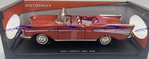 Chevrolet Bel Air cabrio 1957 1:18 Motormax 73175 red Chevrolet Bel Air cabrio 1957 1:18 Motormax 73175 red