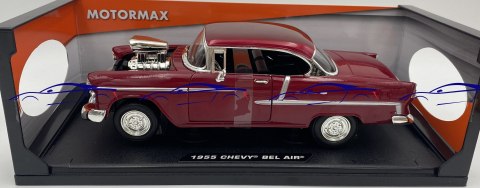 Chevrolet Bel Air coupe 1955 custom 1:18 Motormax 79002 red Chevrolet Bel Air coupe 1955 custom 1:18 Motormax 79002 red