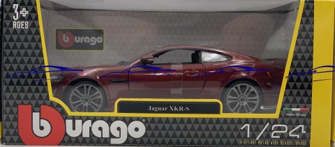 JAGUAR XKR-S metalowy model Bburago 1:24 21063 bordowy JAGUAR XKR-S metalowy model Bburago 1:24 21063 bordowy