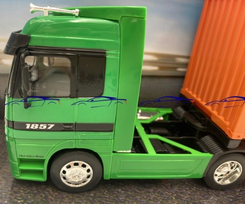 MERCEDES Actros ciągnik z naczepą Hapag-Lloyd TIR WELLY 1:32 MERCEDES Actros ciągnik z naczepą Hapag-Lloyd TIR WELLY 1:32