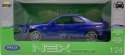 Nissan Skyline GT-R R34 model 24108 WELLY 1:24 blue