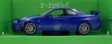 Nissan Skyline GT-R R34 model 24108 WELLY 1:24 blue