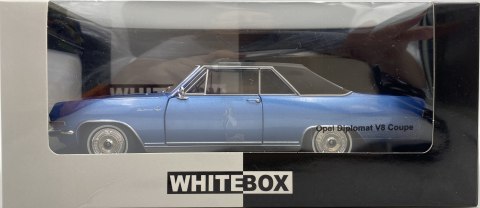 Opel Diplomat V8 Coupe 1965 model METAL 124137 WhiteBox 1:24 niebieski Opel Diplomat V8 Coupe 1965 model METAL 124137 WhiteBox 1:24 niebieski