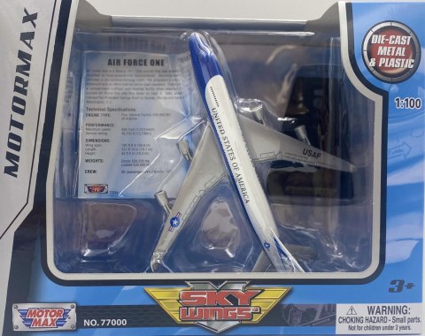 Samolot Boeing 747-200B Air Force One model podstawka METAL Motormax Samolot Boeing 747-200B Air Force One model podstawka METAL Motormax