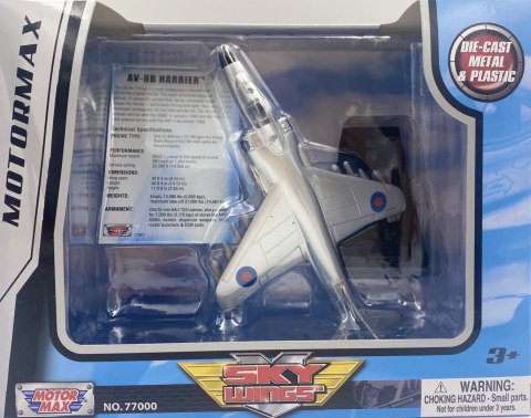 Samolot Boeing AV-8B Harrier II model podstawka METAL Motormax Samolot Boeing AV-8B Harrier II model podstawka METAL Motormax