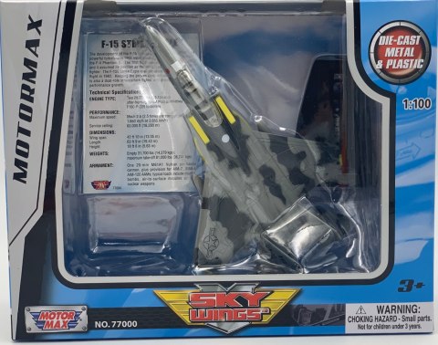 Samolot Boeing F-15 Strike Eagle model podstawka METAL Motormax Samolot Boeing F-15 Strike Eagle model podstawka METAL Motormax