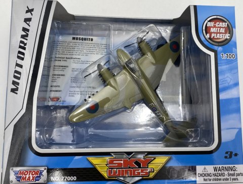 Samolot de Havilland Mosquito model podstawka METAL Motormax Samolot de Havilland Mosquito model podstawka METAL Motormax