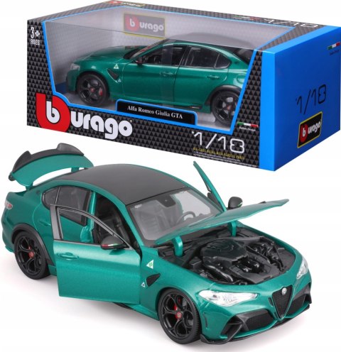 Alfa Romeo Giulia GTA Quadrifoglio zielony 1:18 model BBurago 11048 Alfa Romeo Giulia GTA Quadrifoglio zielony 1:18 model BBurago 11048