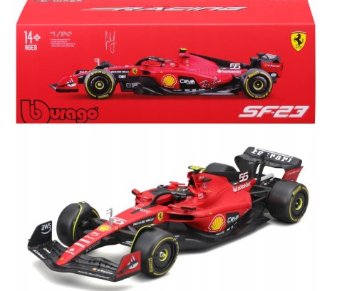 Bolid F1 FERRARI SF-23 z kaskiem #55 Bburago 1:24 Bolid F1 FERRARI SF-23 z kaskiem #55 Bburago 1:24