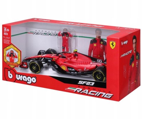 Bolid F1 FERRARI SF-23 #55 z kierowcą Bburago 1:24 Bolid F1 FERRARI SF-23 #55 z kierowcą Bburago 1:24