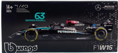 Bolid F1 Mercedes AMG W15 E Perf Petronas Russell #63 KASK BBurago 1:43 Bolid F1 Mercedes AMG W15 E Perf Petronas Russell #63 KASK BBurago 1:43