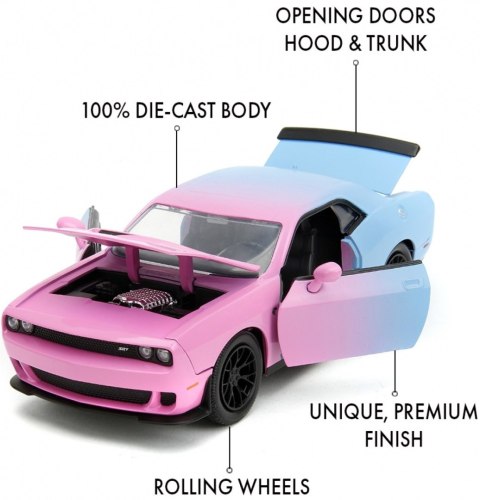 Dodge Challenger SRT Hellcat 2015 seria Pink Slips JADA model metalowy 1:24 Dodge Challenger SRT Hellcat 2015 seria Pink Slips JADA model metalowy 1:24