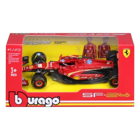 F1 FERRARI SF-24 2024 C. Sainz #55 BBurago Formuła 1 bolid model 1:43 F1 FERRARI SF-24 2024 C. Sainz #55 BBurago Formuła 1 bolid model 1:43