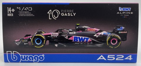 F1 bolid Alpine A524 BWT Bburago #10 Pierre Gasly BBurago 1:43 KASK F1 bolid Alpine A524 BWT Bburago #10 Pierre Gasly BBurago 1:43 KASK