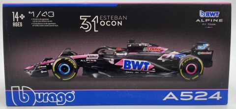 F1 bolid Alpine A524 BWT Bburago #31 Esteban Ocon BBurago 1:43 KASK F1 bolid Alpine A524 BWT Bburago #31 Esteban Ocon BBurago 1:43 KASK