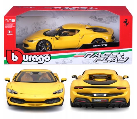 FERRARI R&P 296 GTB duży model 1:18 Bburago 16018 FERRARI R&P 296 GTB duży model 1:18 Bburago 16018