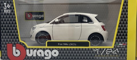 Fiat 500e 2023 biały 1:24 model metalowy Bburago 21110 Fiat 500e 2023 biały 1:24 model metalowy Bburago 21110
