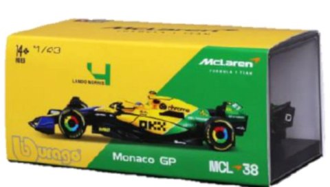 McLaren MCL38 GP Monaco F1 2024 #4 Norris KASK BBurago 1:43 McLaren MCL38 GP Monaco F1 2024 #4 Norris KASK BBurago 1:43