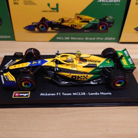 McLaren MCL38 GP Monaco F1 2024 #4 Norris KASK BBurago 1:43 McLaren MCL38 GP Monaco F1 2024 #4 Norris KASK BBurago 1:43